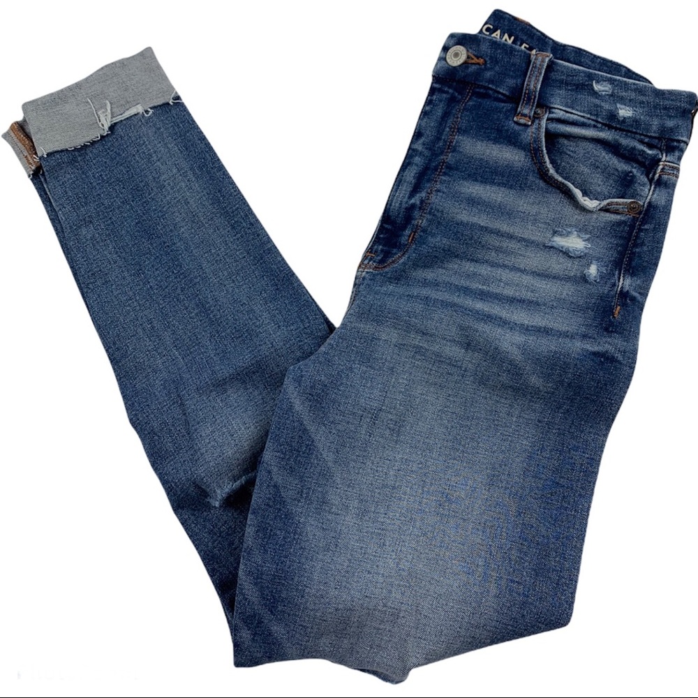 [American Eagle] Distressed Super Hi-Rise Jegging